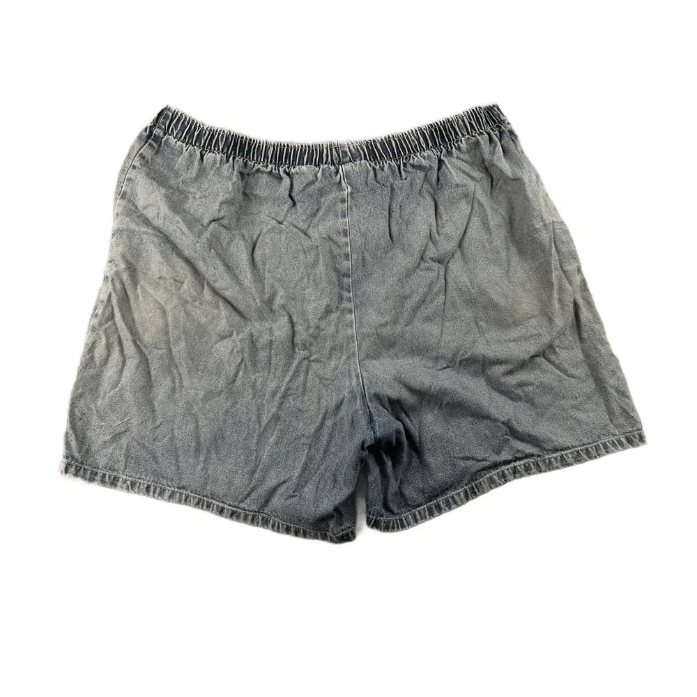 Vintage‎ My Classic Shorts Women XL Blue Relaxed Elastic Waist Cotton Beach Y2K